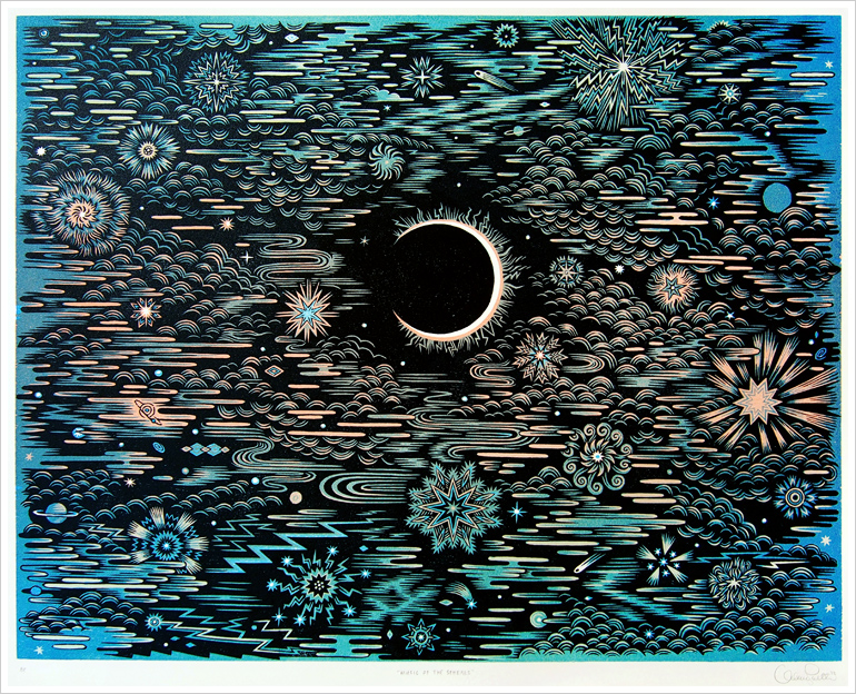Waxing Crescent Moon Art Print – Slow Loris